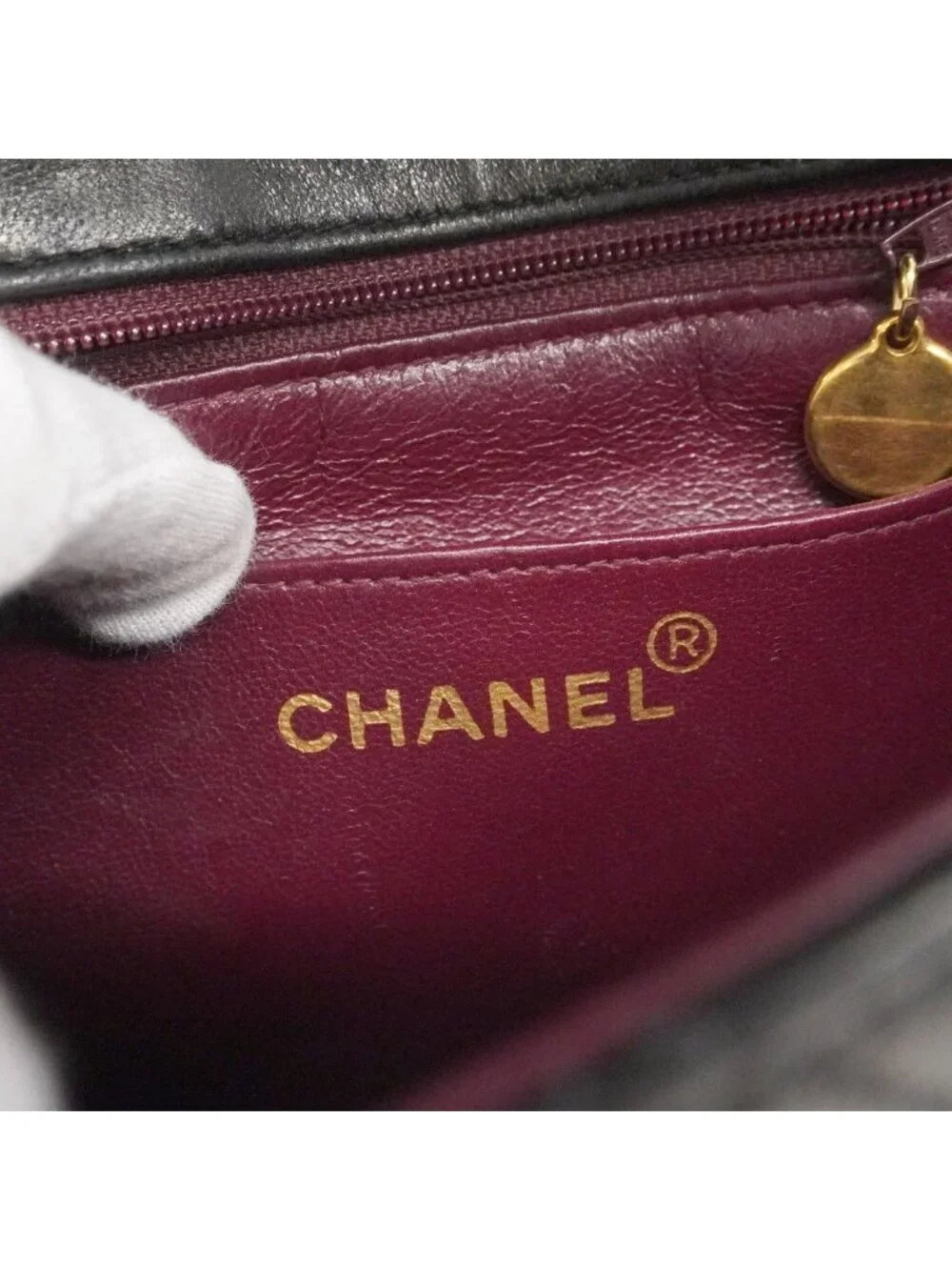 Chanel Shoulder Bag Quilted Lambskin Black Gold